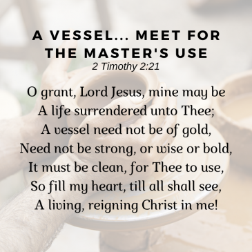 A Vessel – Meet for the Master’s Use