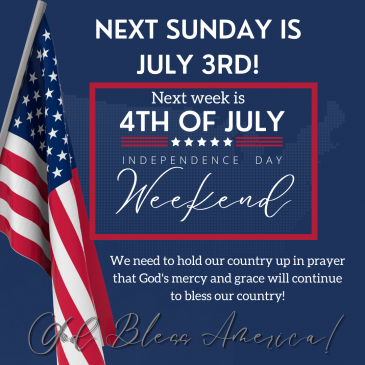 Next Sunday is July 3rd!